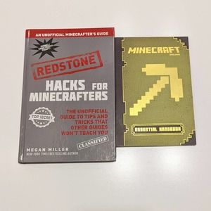 Minecraft Guides Book Lot – Essential Handbook & Redstone Hacks (2 Paperback)